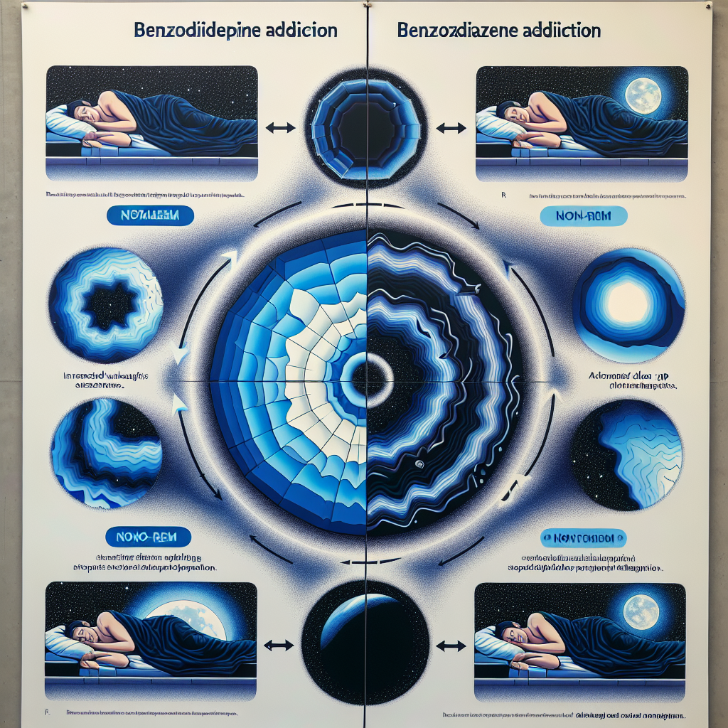 How does addiction to benzodiazepines affect sleep patterns?