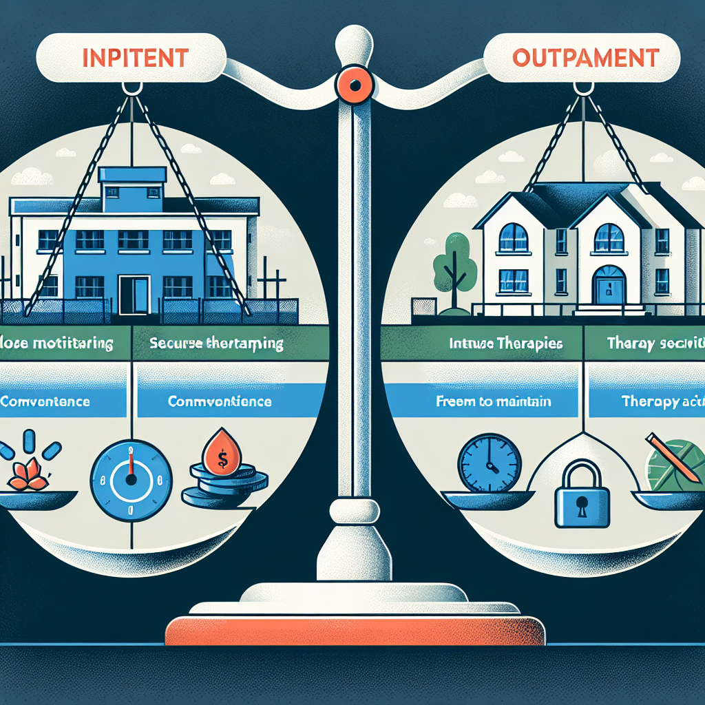 What should I consider when choosing between inpatient and outpatient treatment for drug addiction?