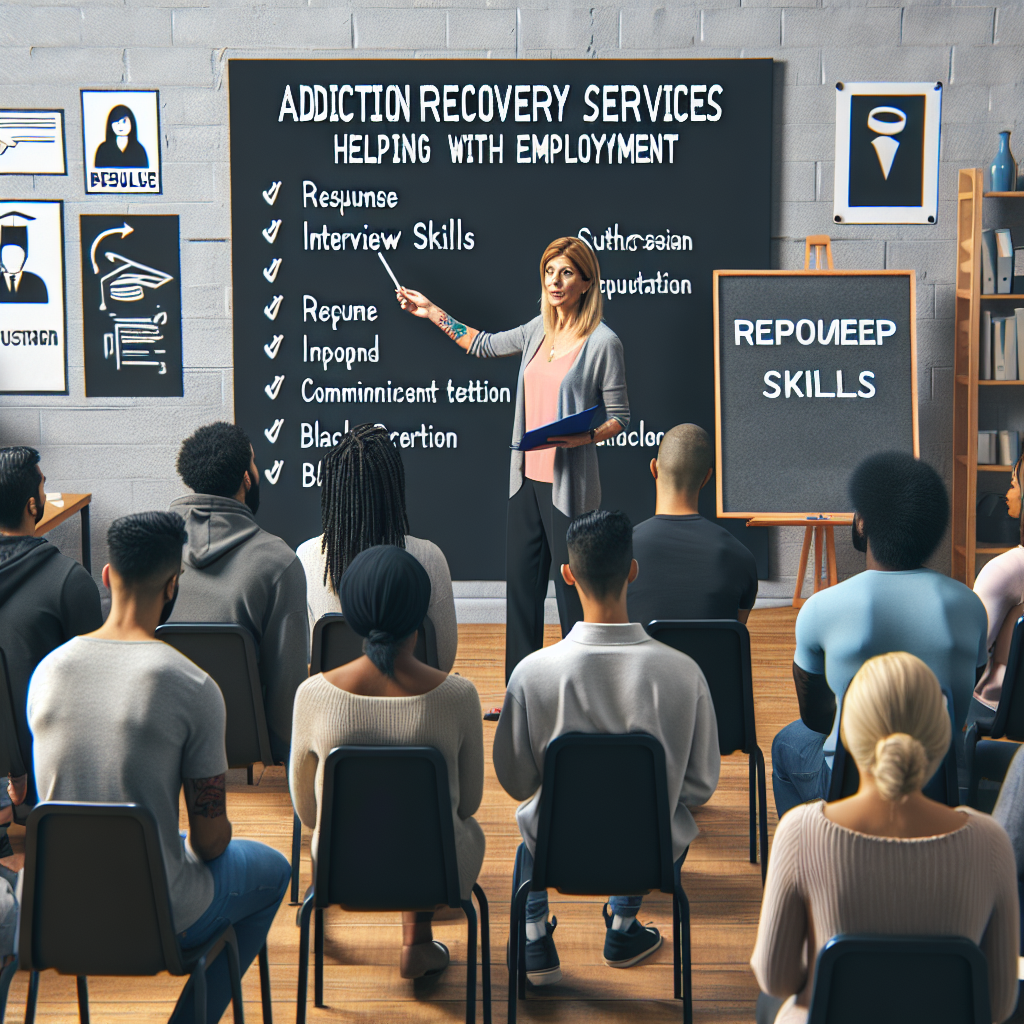 How do addiction recovery services help with employment issues?