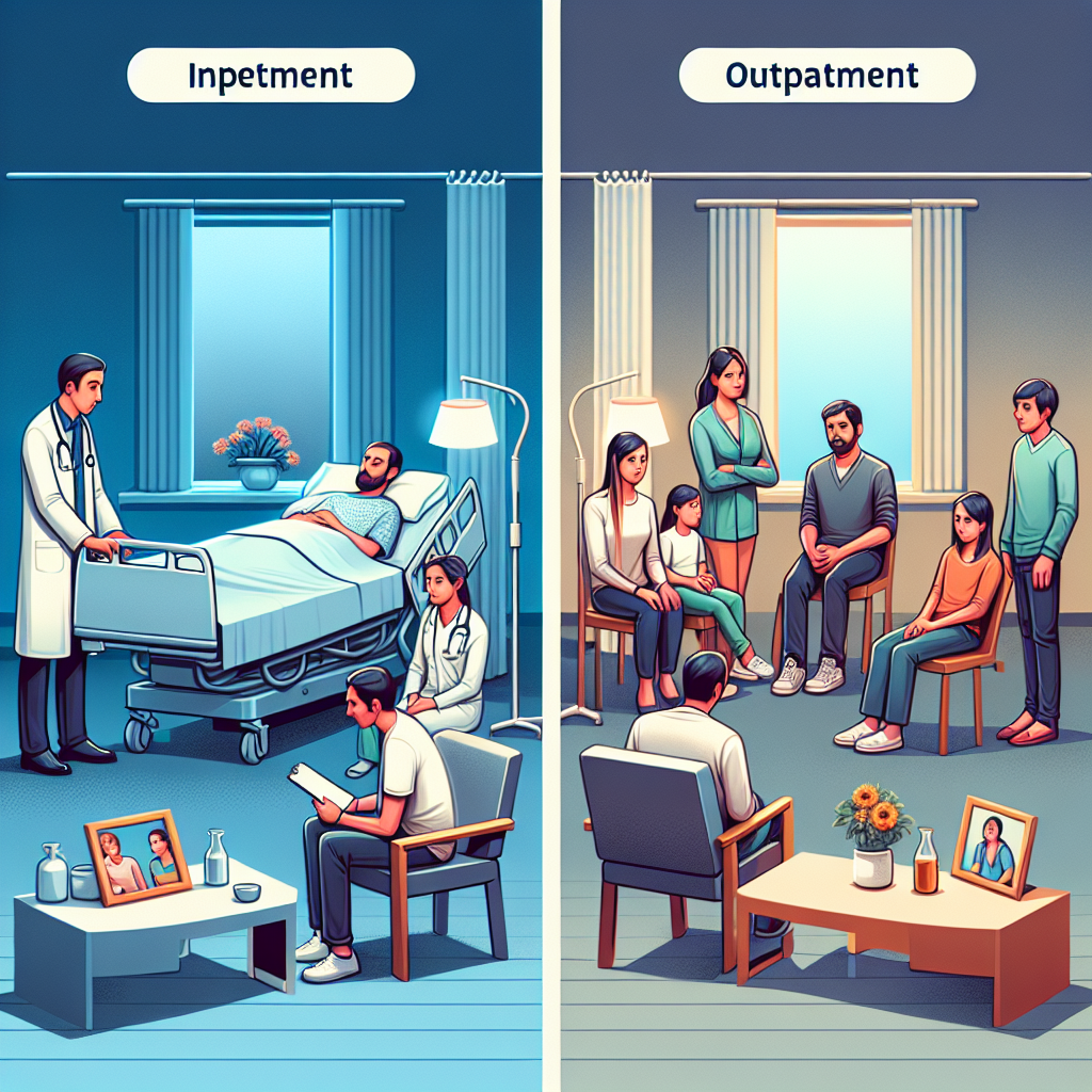 How do inpatient and outpatient treatments differ in their approach to family involvement in addiction recovery?